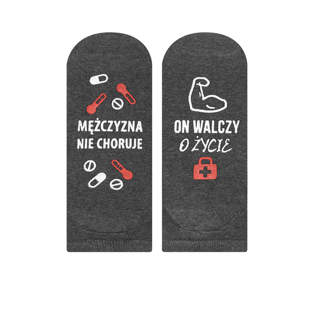 Stopki męskie szare SOXO z napisami