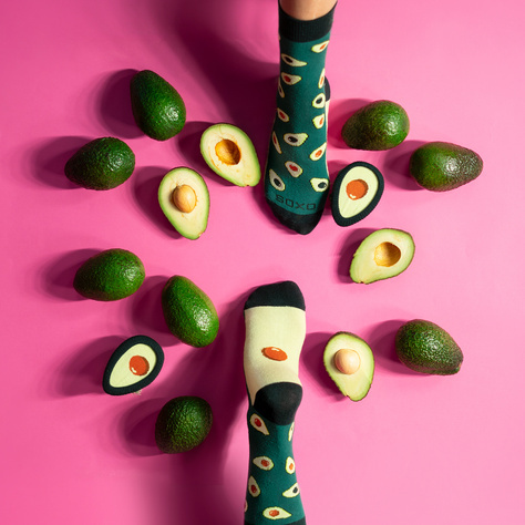 Women's Socks | Men's SOXO | Avocado in a Box | fun gift idea | fun socks for Her | for Him Unisex