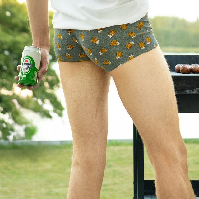 1 Paar von lustigen Boxershorts mit Biermotiv in einzigartiger Verpackung | SOXO