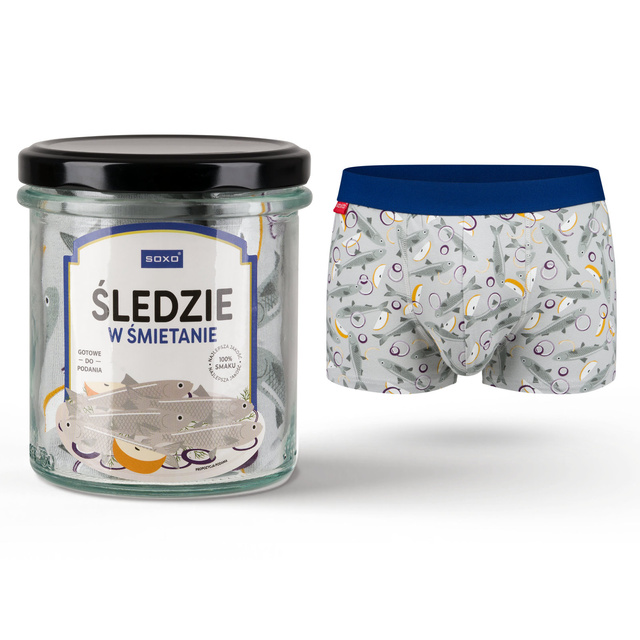 Herrenboxer Hering im SOXO-Glas - ein lustiges Geschenk für einen Jungen