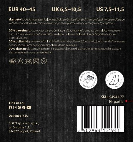 SOXO men's pudding socks