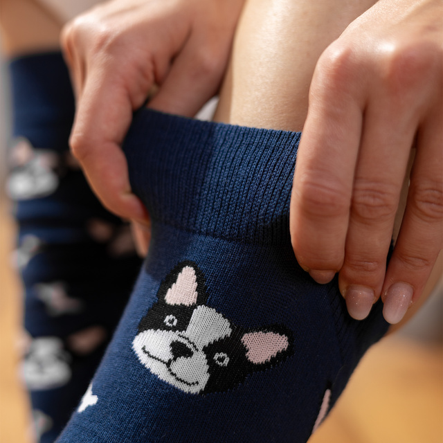 1 Paar von lustigen Socken mit Hundmotiv in einzigartiger Verpackung | Damen-/Herrensocken | SOXO