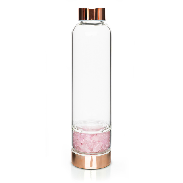 Butelka Szklana z Różowym Kwarcem 450 ml
