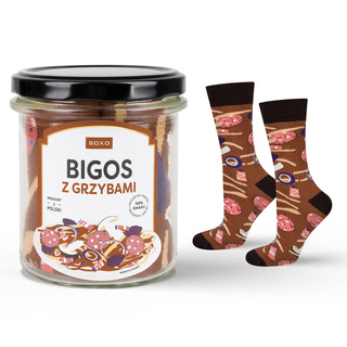 Lustige SOXO Herrensocken | Bigos im Glas | Baumwolle | ein Geschenk für ihn