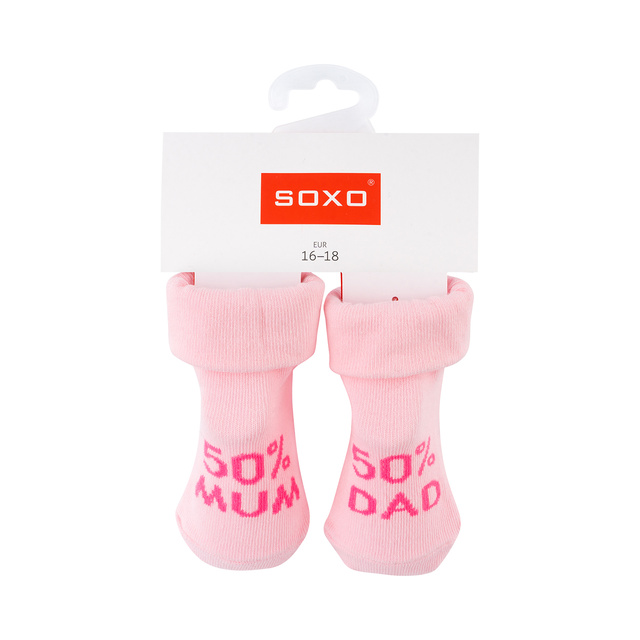 Set mit 3x Bunte Babysocken mit Aufschrift | SOXO