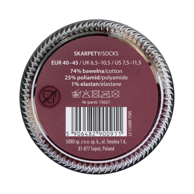 Set of socks in a jar, herring and borscht with dumplings