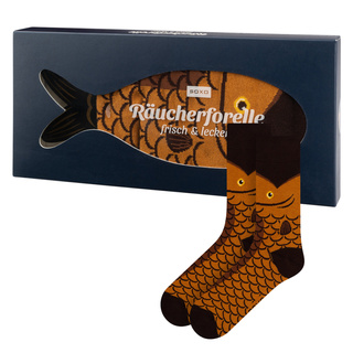 Herren Farbige Socken SOXO geräucherte Forelle in einer Schachtel