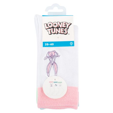 Set of 3x SOXO colorful Looney Tunes women's socks for a gift