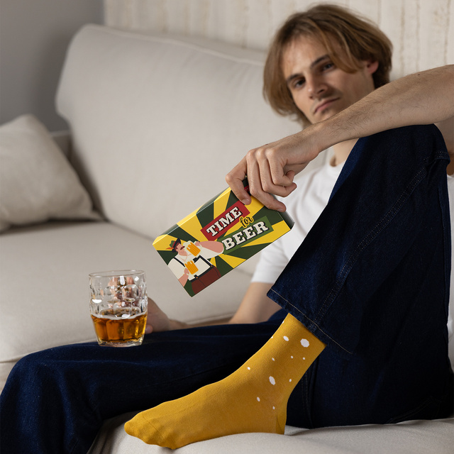 Socken mit Bier-Motiv 3er-Pack