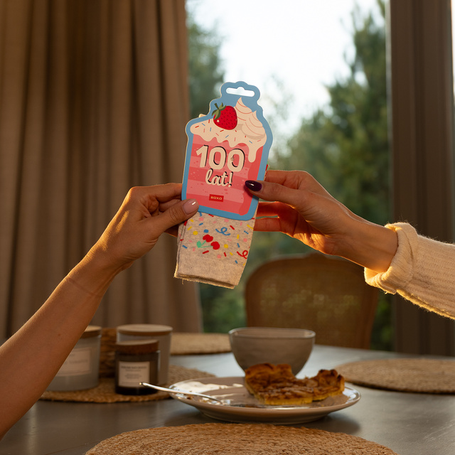 Pink SOXO women's socks with Polish inscriptions funny gift