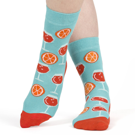 Damensocken SOXO GOOD STUFF bunte Getränk und Orangen Baumwolle