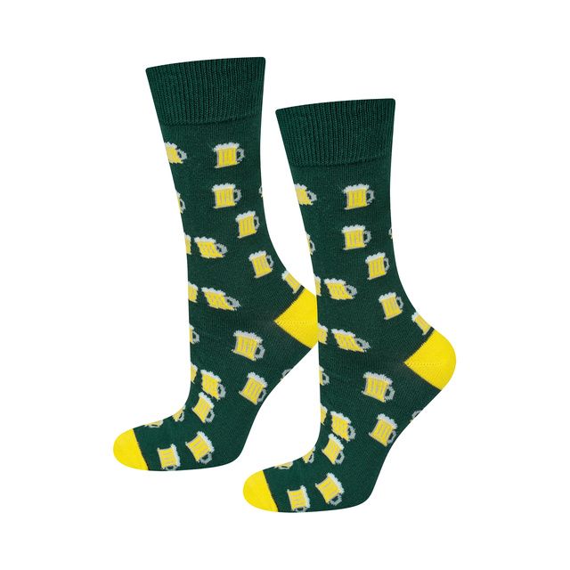 Men's colorful SOXO GOOD STUFF socks funny beer in a gift box
