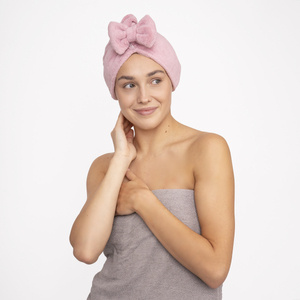 MOMO WAY Różowy turban na włosy | ręcznik